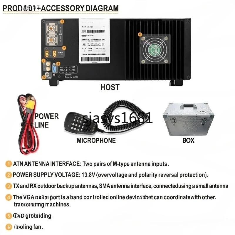 ZT7500 SDR 단파 송수신기 모든 모드 CB 라디오 100W 0-750MHZ 수신 터치스크린에 적합