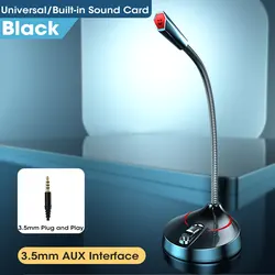 Compact 3.5mm AUX Wired Mini Microphone (3.5mm Black)