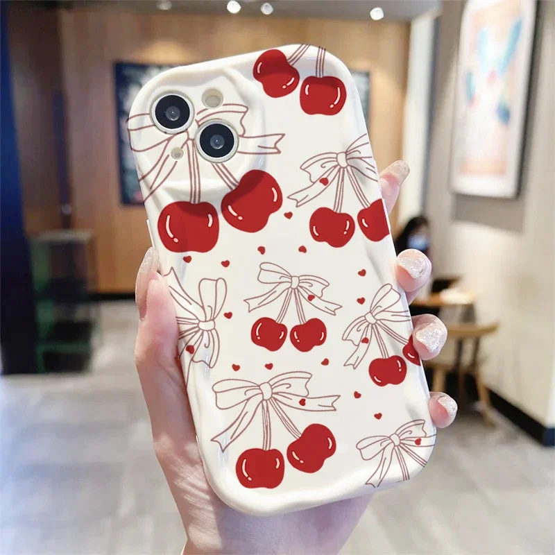 Red Strawberry Cherry Fruit Chain Phone Case