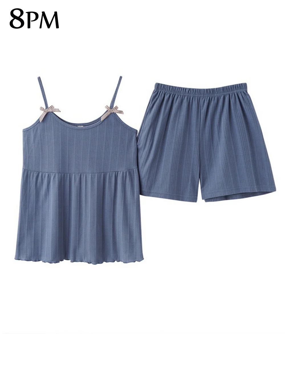 

Women Two Piece Set Sleepwear Plus Size Tank Top Shorts Solid Colour Pijamas Sleeveless Nightwear Camisole Homewear ouc1059
