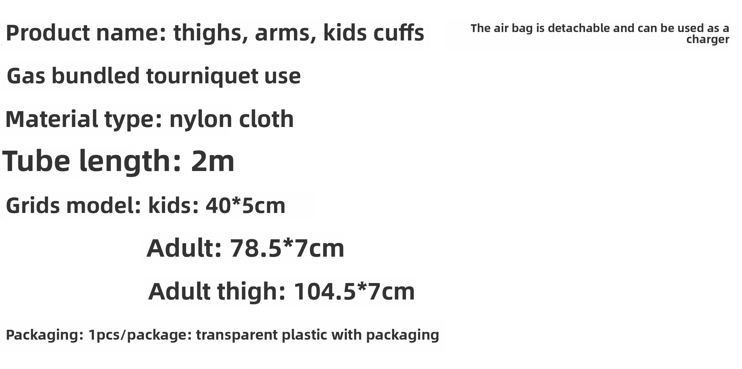 Description Picture 2 of itemThighs, arms, children's cuffs, removable airbags, can be used as inflatable strap-on tourniquets