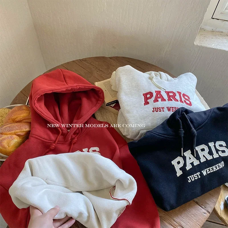 Korean Style Loose Letter Print Hooded Newborn Baby Hoodies Long Sleeve Autumn Winter Infant Sweatshirt for Boys Girls girl sweatshirt,kids sweatshirt