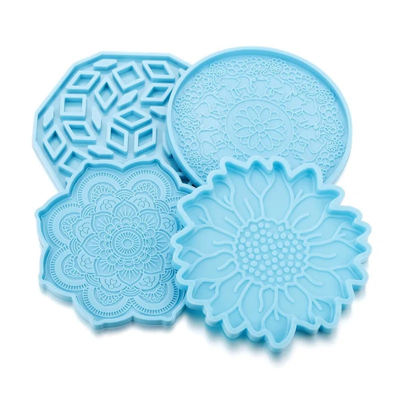 Mandala Coaster Silicone Mold DIY Epoxy Resin Mold Concrete Casting Plaster Craft Coaster Home Decoration Placemat Making Tool silicone mold