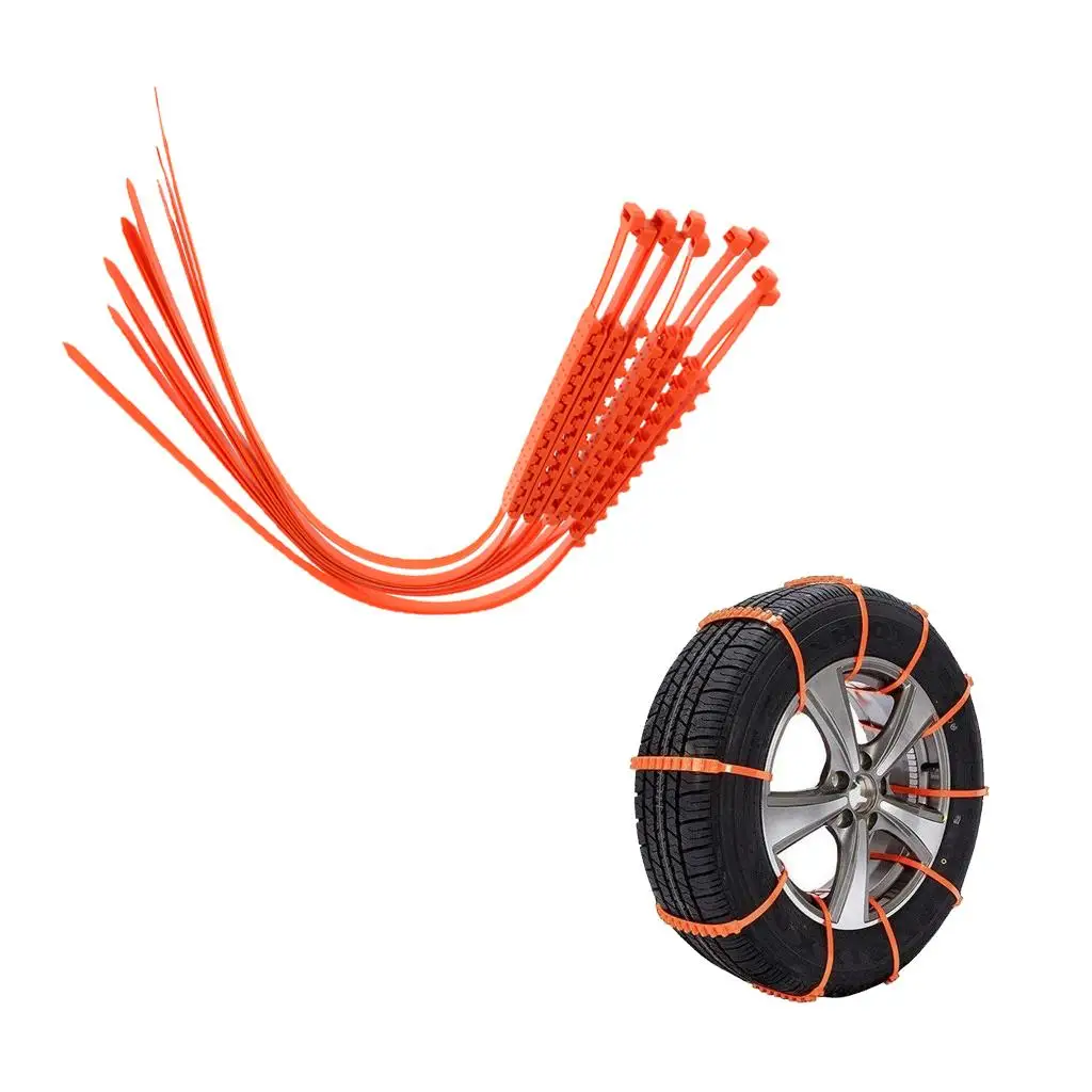 10 PCS Snow Tire Chain for Car Truck SUV Anti-Skid Emergency Winter Driving