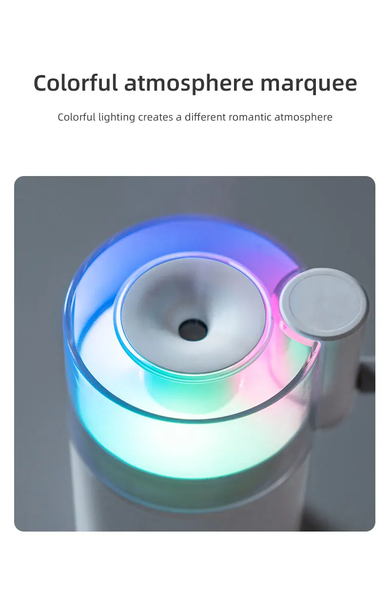 Description Picture 5 of item2025 New 180ML Mini Air Humidifier USB Aroma Diffuser Essential Oil Purifier Aromatherapy Mist Maker Color Lights For Car Home