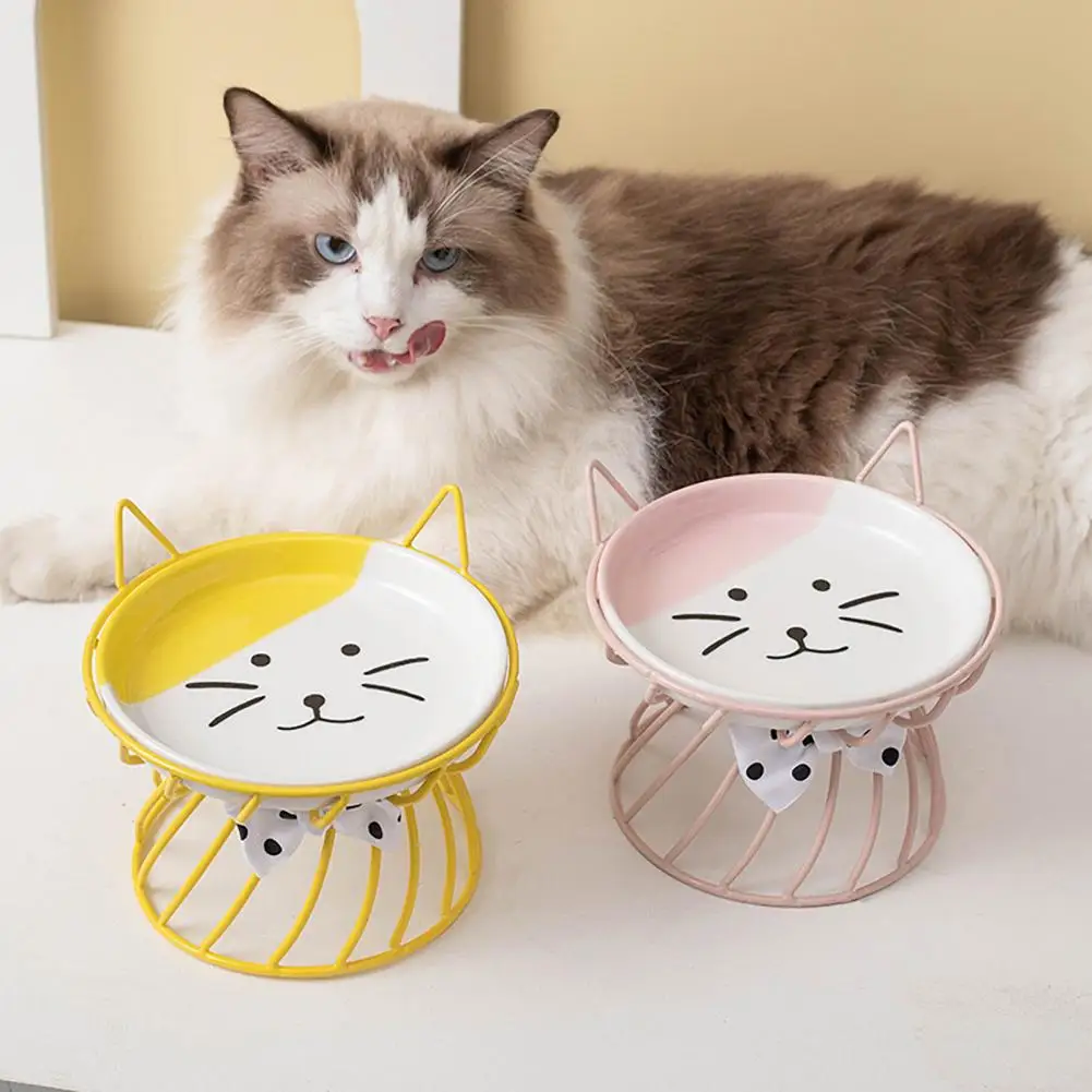 Ceramic Cat Food and Water Bowl Set ,Cat Food Dish with Stand,Elevated Cat  Bowls ,Raised Cat Food Bowls Anti Vomiting - AliExpress