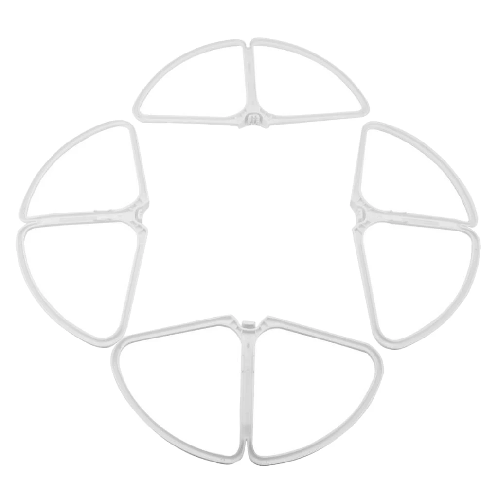 Lot de 4 pare-chocs d'hélices pour DJI Phantom 4 PRO/PRO+, détaillant la fixation et le matériau ABS.