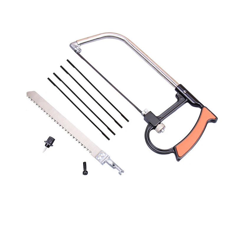 8 In 1 Saw Multi Purpose Hand DIY Steel Saw Metal Wood Glass Saw Set 6 Blades Woodworking