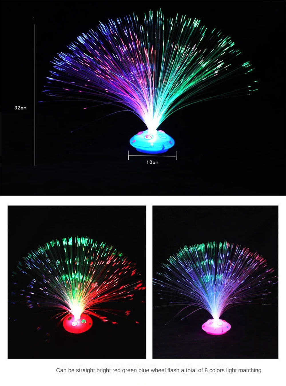 Description Picture 4 of itemColored LED Fiber Optic Light Night Lamp Holiday Christmas Wedding Decoration Stars Shine In The Dark Kids Toys Nighting Lamps