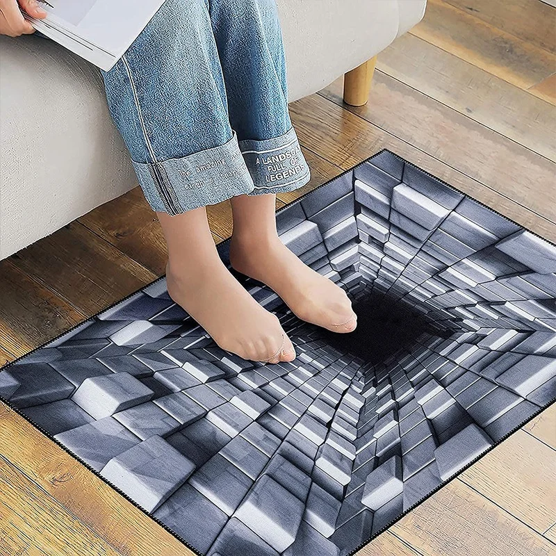 3D Optical Illusion Non-Slip Floor Mat for Home Entrance
