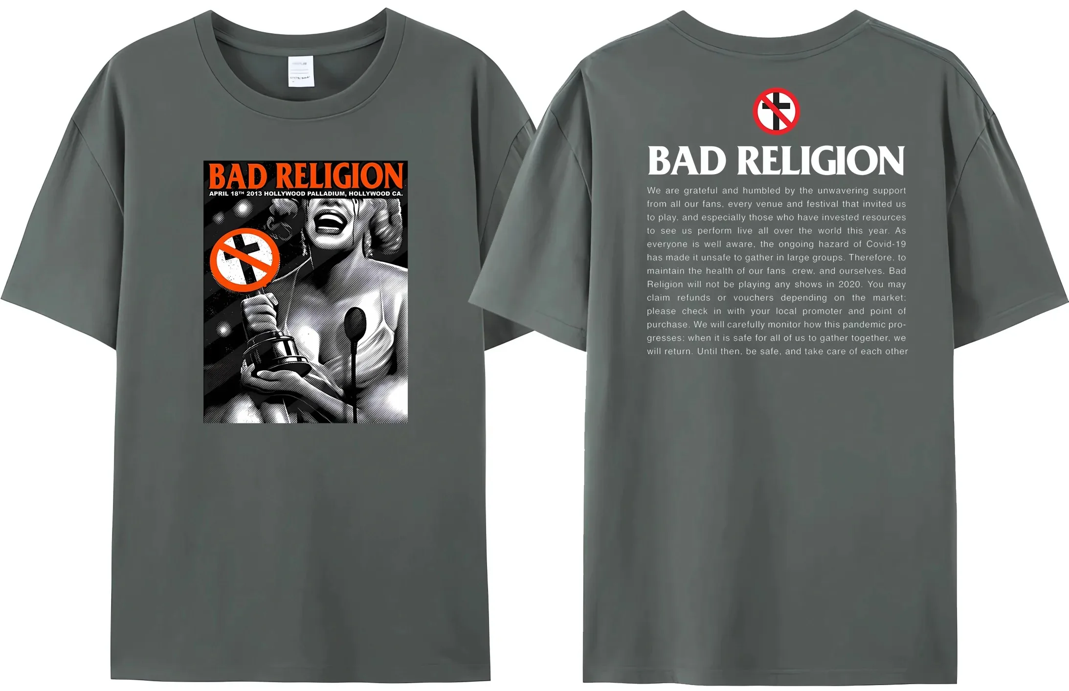 NEW Bad Religion T Shirt Men Women Summer Cotton Short Sleeve Bad Nun Reversible Print Streetwear Fashion Tee