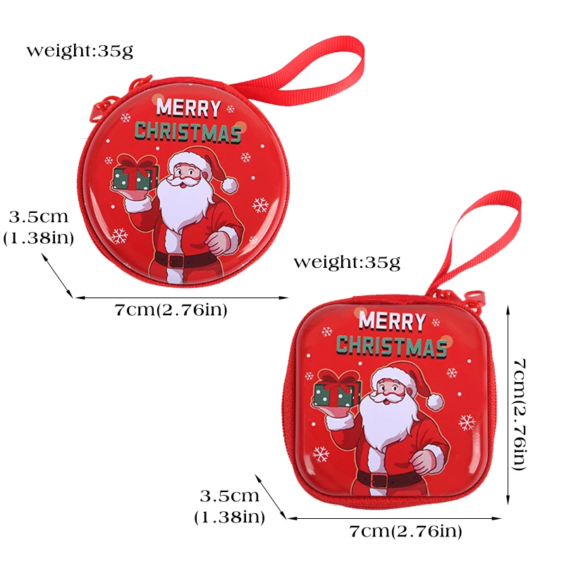 Christmas Coin Purse Gift Wallet Bag Travel USB Cable SD Card Holder Case Xmas Party Gift for Kids Storage Box