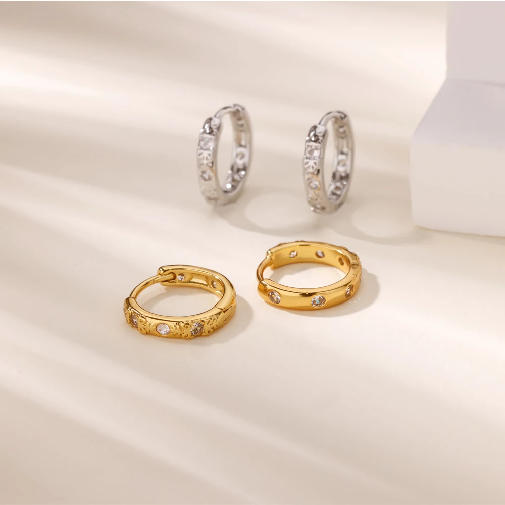 Stainless Steel Simple Circle Hoop Earrings for Women