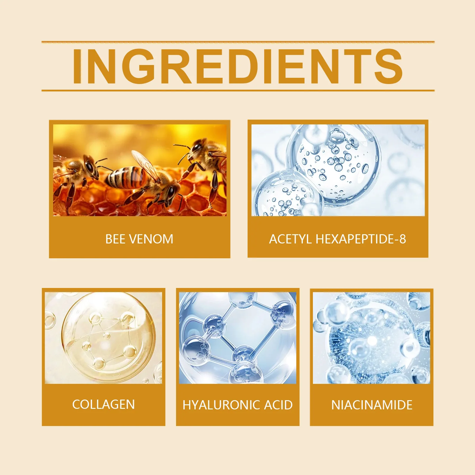 Bee Venom Wrinkle Removal Cream Moisturizing Facial Lifting Anti Sagging Improvement Tighten Skin Repair Care Bee Venom Lotion