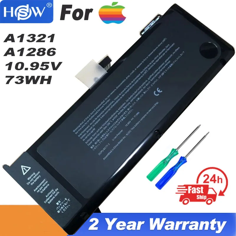 

A1321 10.95V 77.5WH Battery for Apple MacBook Pro 15" A1286 2009 2010 Version 020-6380-A MC118LL/A MC372 MC371 MB985 MB986LL/A