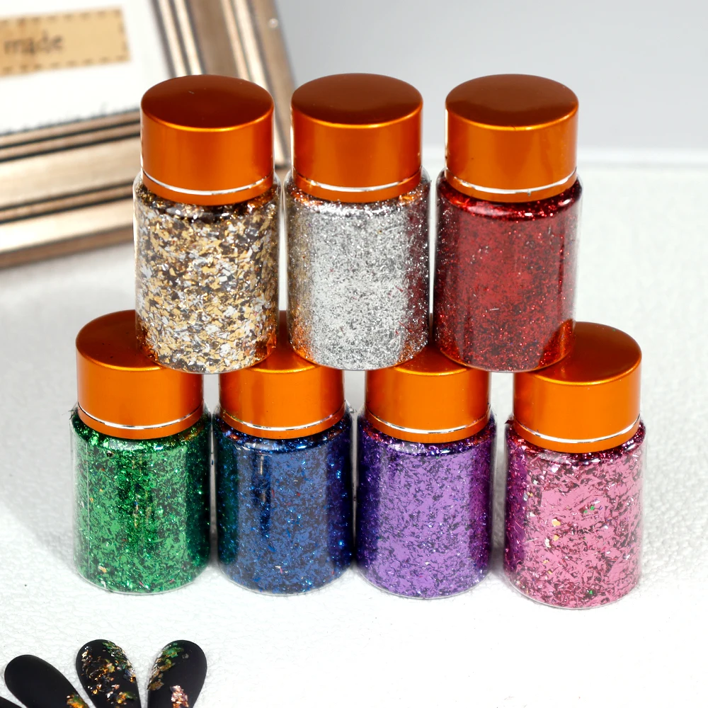 

gold silver aluminum foil Irregular design glitter sequins nail sticker manicure accesorios DIY Nail Art Foil, Glitter Nail Art