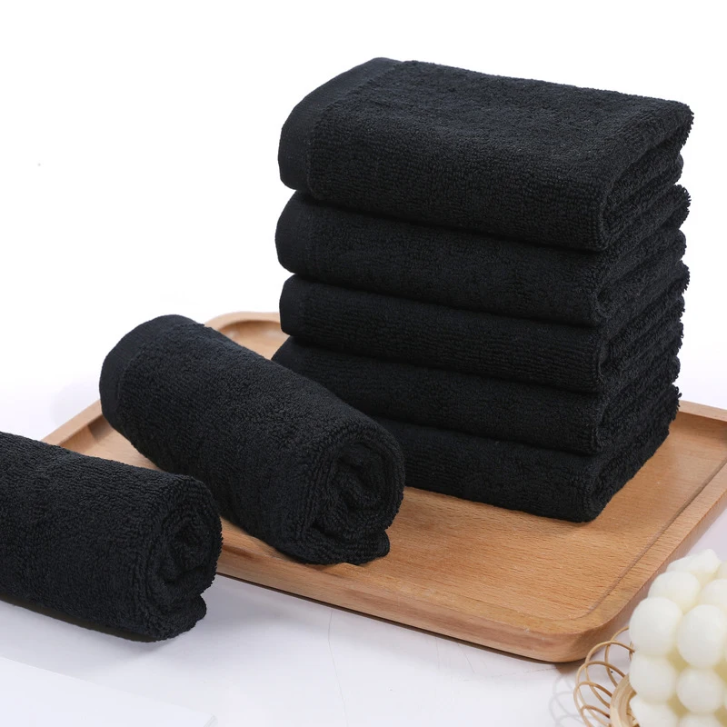 Black Premium Ultra Soft face Towels Not shedding hair Highly Absorbentquick-drying towel Hotel & Spa HandTowels Home Supplies 2