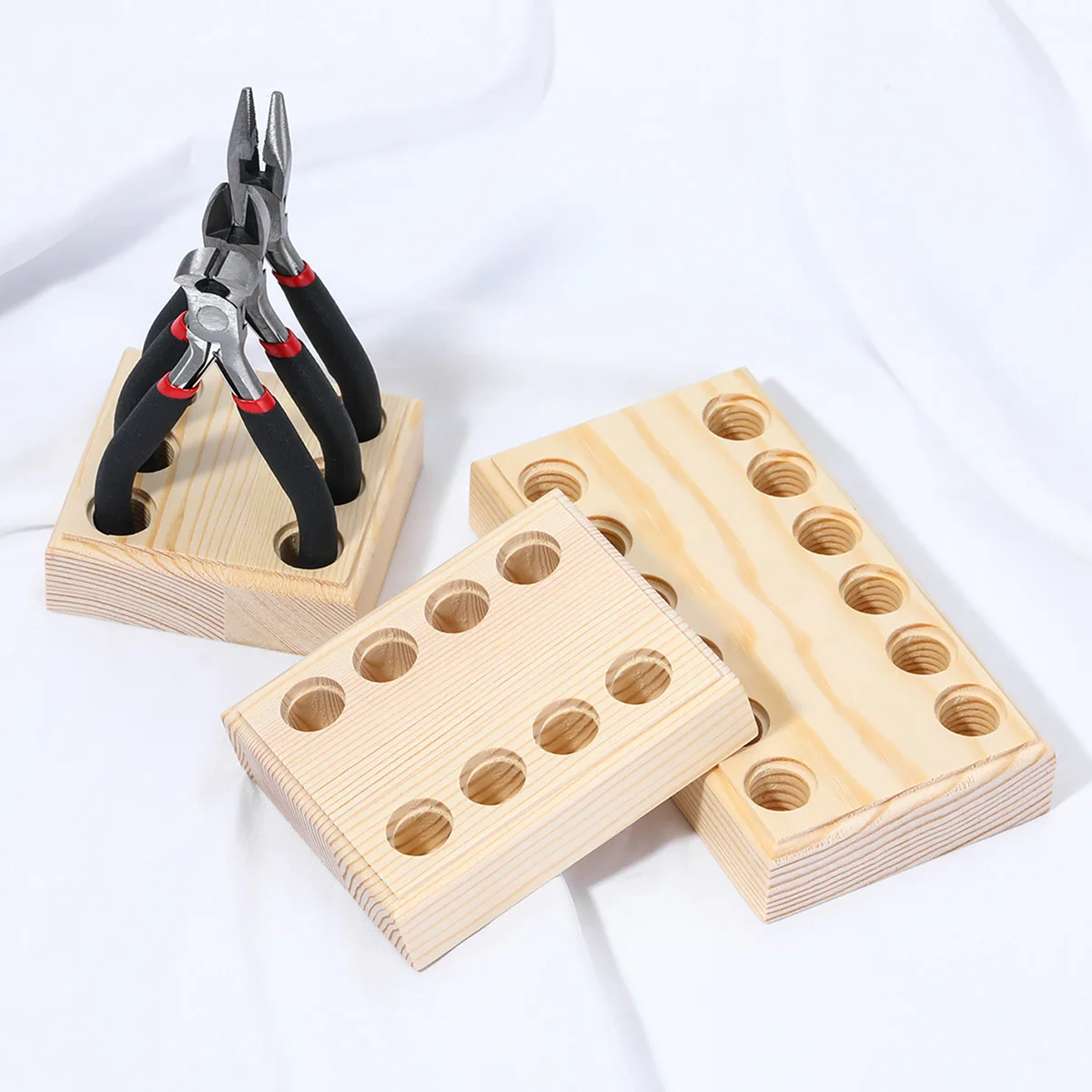 1pc 나무 펜치 보관 홀더 공예 도구 홀더 펜치, 와이어 커터, 선물, 보석 정리함