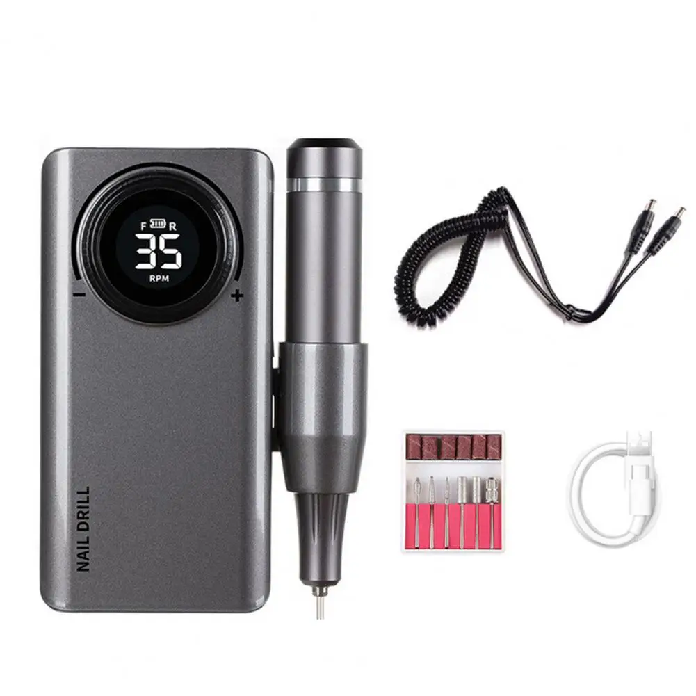 

Professional Nail Drill Machine Kit 35000RPM Rechargeable Portable Electric Nail File for Manicure Acrylic Gel Nails