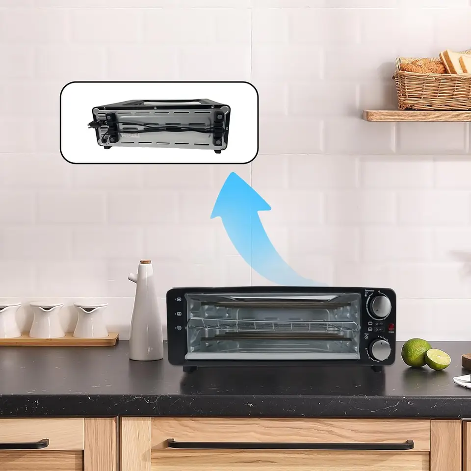 2 in 1 Breakfast Station Electric Toaster Oven