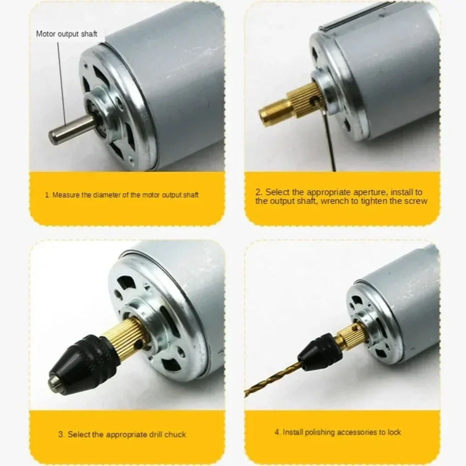 10er-Satz Mini-Bohrfutter Aus Messing – 0,5 Mm Bis 3,2 Mm, Für Präzises Arbeiten Mit Multi-Tools