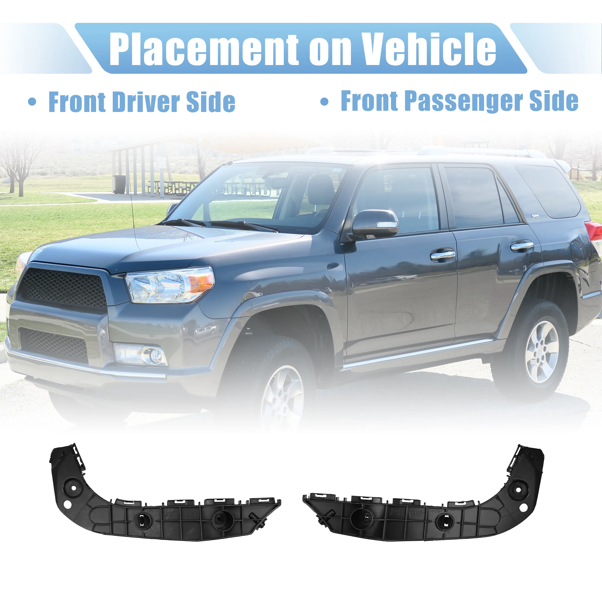 トヨタ4ランナー5211535153-5211635152用の左および右側バンパー,1ペア  