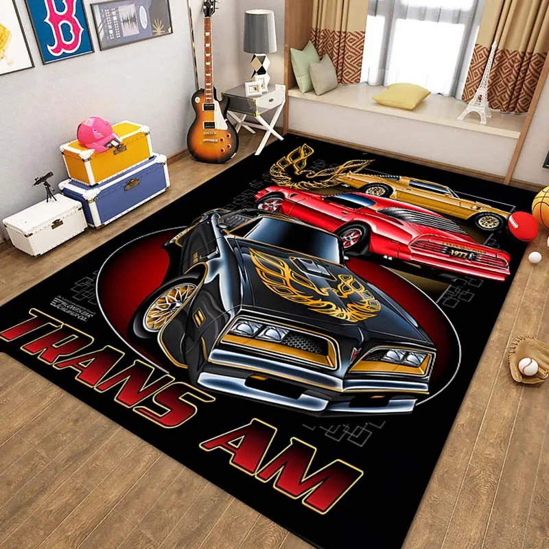 

Old School Muscle Car Pattern Cool Area Rug Carpet for Living Room Anti-slip Rug Camping Picnic Mat Yoga Mat Kid Bedroom Decor