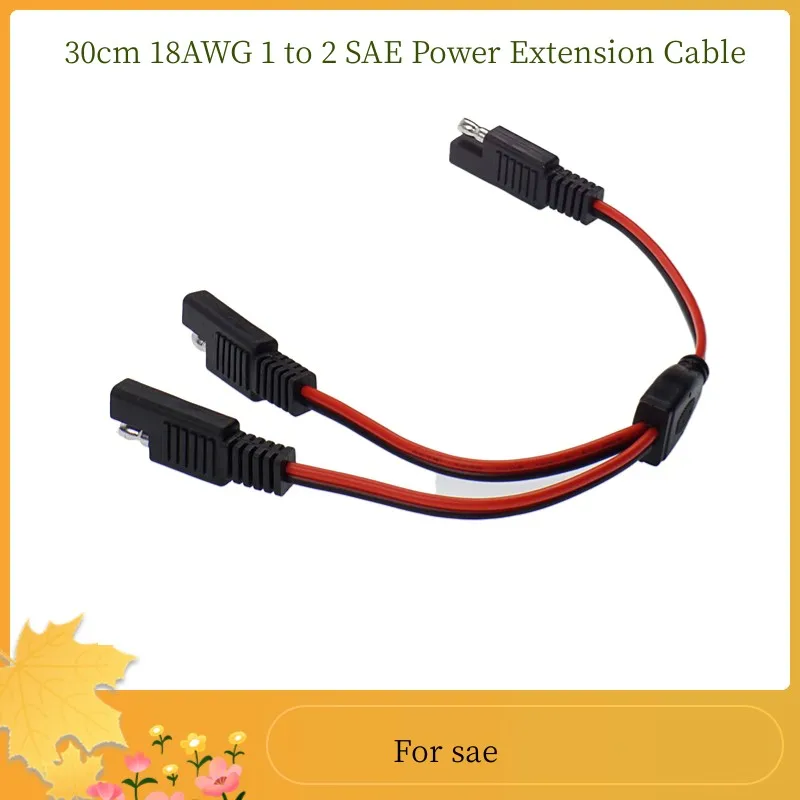 2PCS 18AWG 30CM 10A Solar Battery Panel SAE 2-Pin Plug Cable - Foto 2
