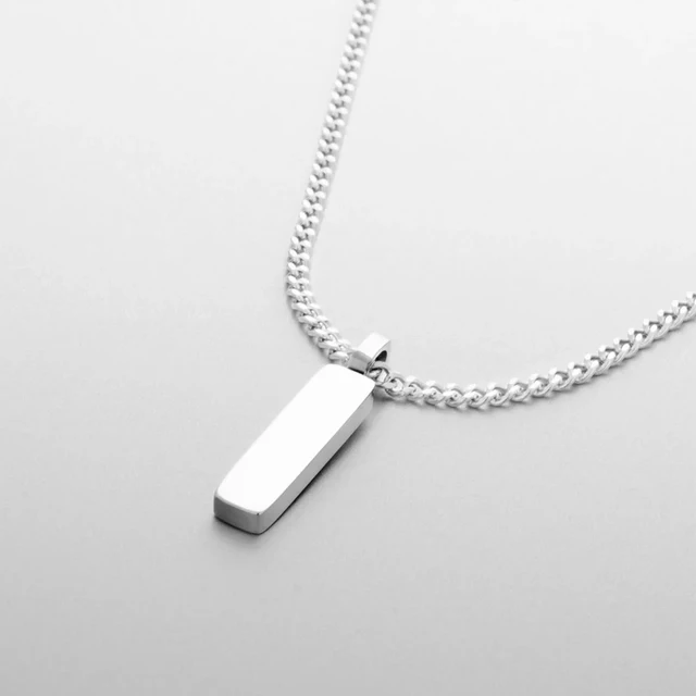 eManco Minimal  Pendant  Necklace  Stainless steel Men's Titanium Steel chain  Collarbone Chain Jewelry Wholesale Direct 6