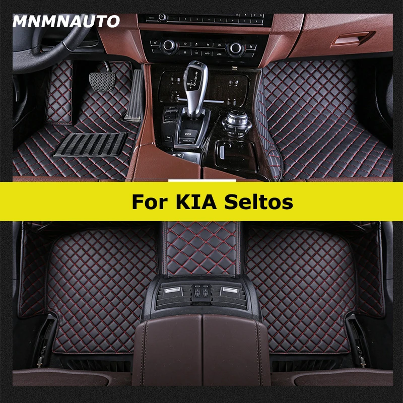 MNMNAUTO 맞춤형 자동차 바닥 매트, 기아 셀토스 2019-2023 KX3 용, 자동차 카펫, 풋 코체 액세서리
