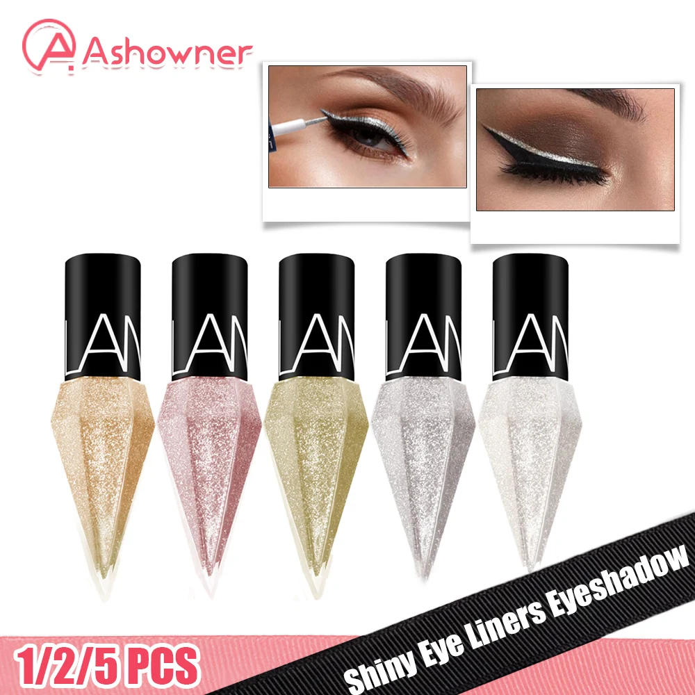 1/2/5Pcs Shiny Eye Liners Waterproof Diamond Eye Shadow 5 color Liquid