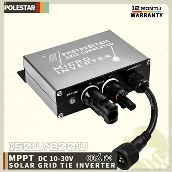 ไมโครอินเวอร์เตอร์พลังงานแสงอาทิตย์แบบเชื่อมต่อกริดขนาดเล็ก 180–265VAC 150W/200W, ฟังก์ชั่น MPPT, IP45 สำหรับระบบไฟฟ้าโซลาร์เซลล์บ้าน 1