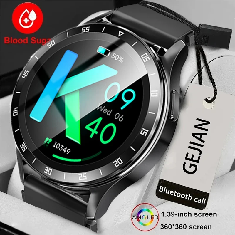 Gejian 남성 스마트 워치 AMOLED 남성 심박수 블루투스 통화 NFC 스포츠 트래커, 방수 스마트 워치 여성, 2024 신제품