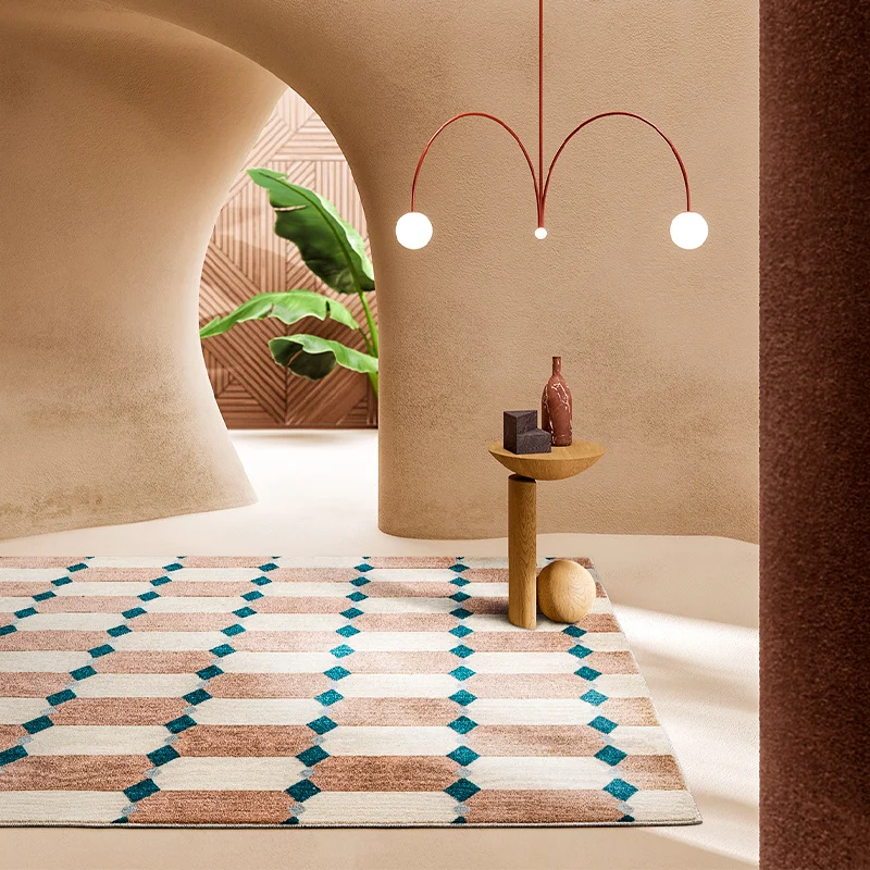 Nordic Style Decorative Bedside Carpet Modern Geometric Living Room Rug Villa Rug