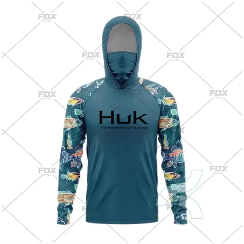 Chemise De Pêche Huk Performance, Manches Longues, UV, Taille L, Vert Camouflage, Homme