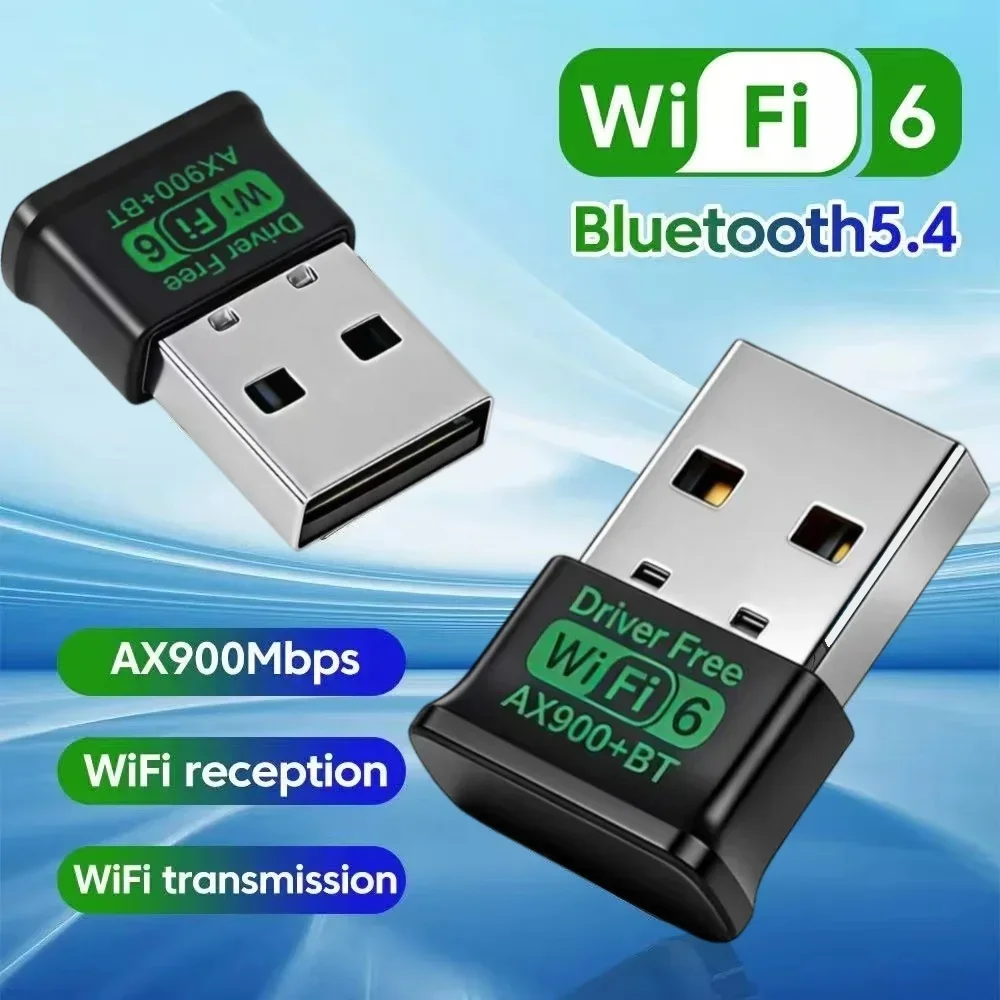 AX900 USB WiFi 6 블루투스 5.4 어댑터 2in1 동글 듀얼 밴드 2.4G & 5GHz USB 네트워크 무선 Wlan 수신기