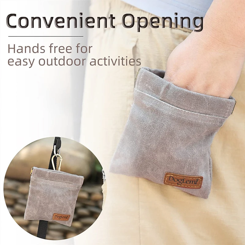 Dog Treat Pouch Portable Puppy Dog Training Treat Bag Hand Free Walking Bag Food Dispenser for Pet Puppy Outdoor Use