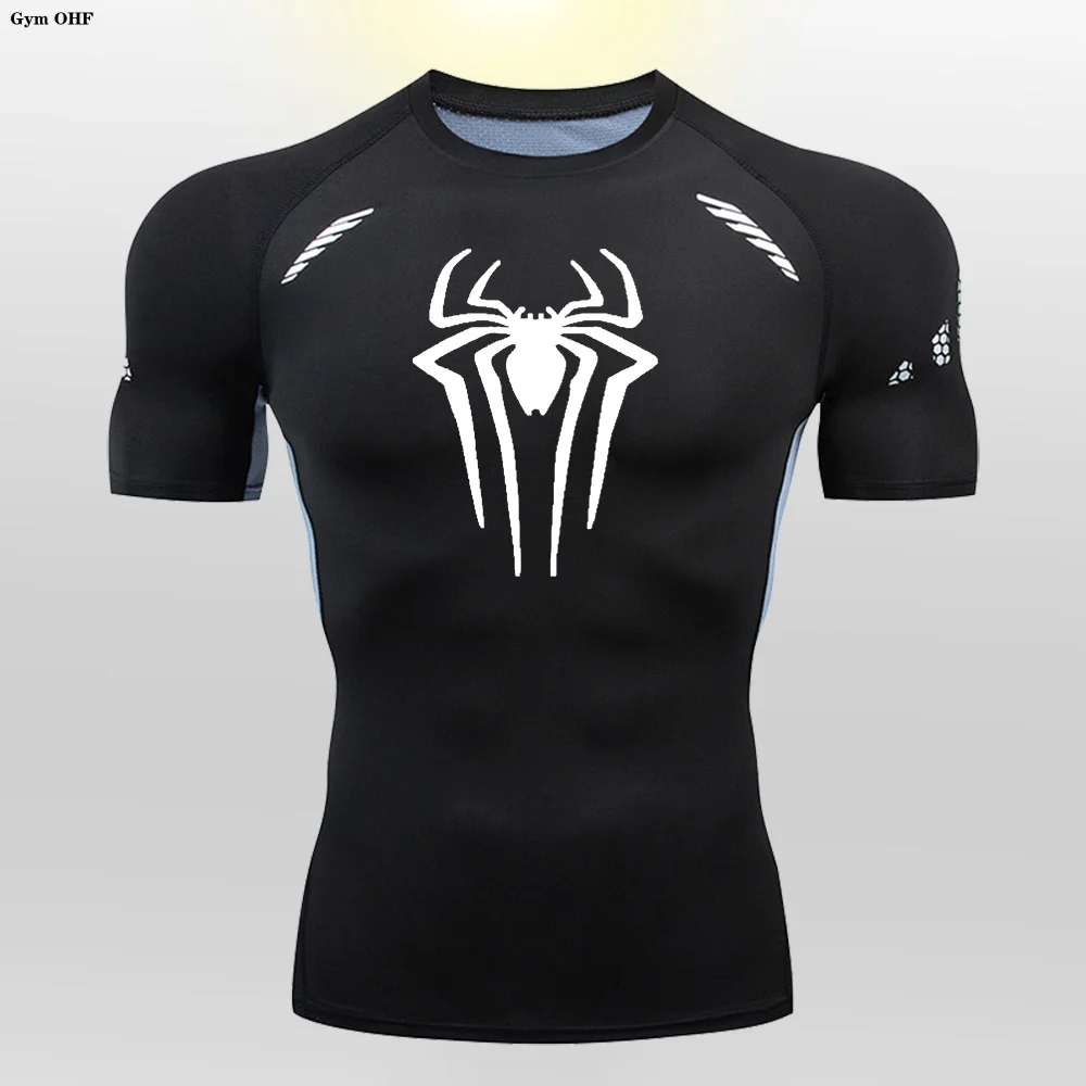 Спортивная одежда Rashguard для тренажерного зала, фитнеса, сандалии, мужская спортивная футболка для бега, медленные беговые быстросохнущие облегающие брюки, Мужская футболка