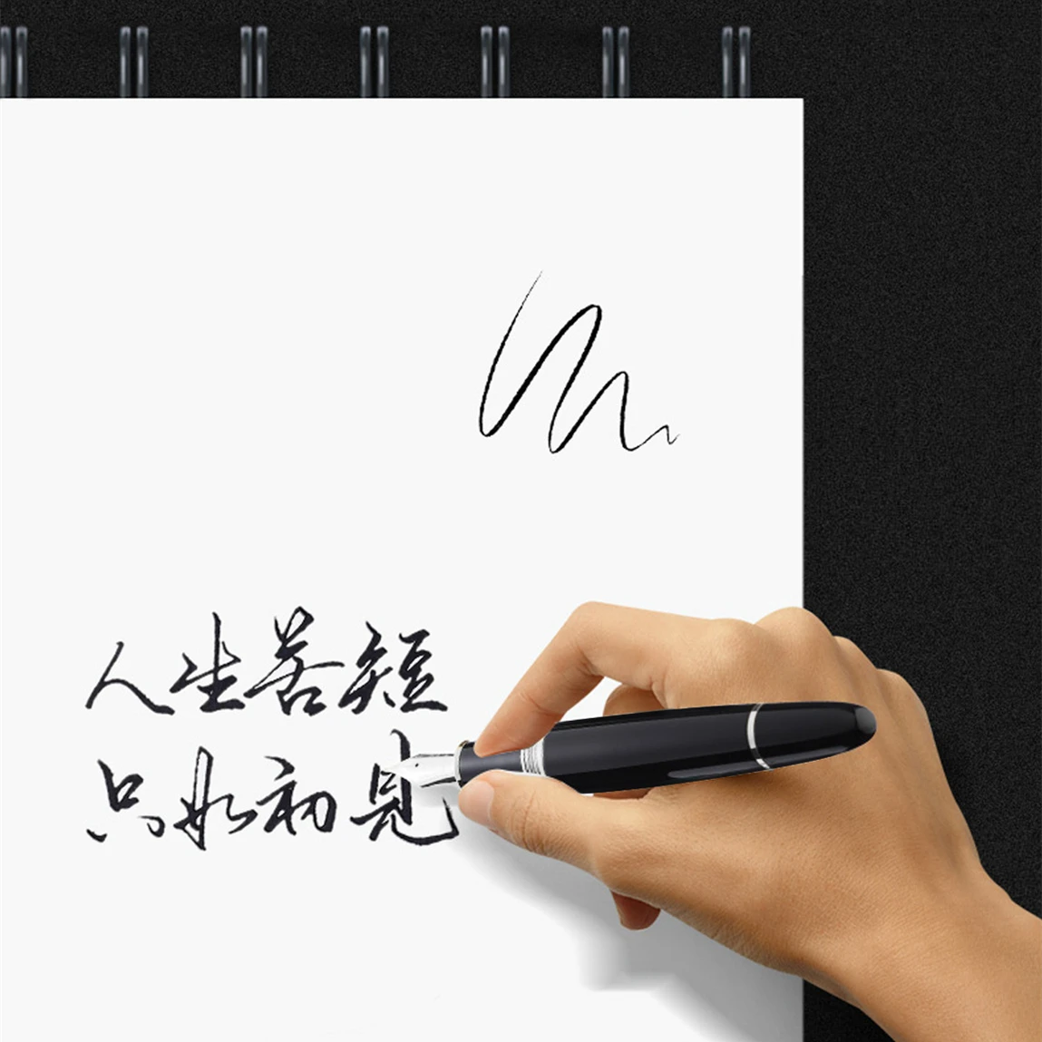 Jinhao X159 Fountain Pen Black Acrylic Barrel Silver Clip Iraurita Fine Nib for Daily Writing Office Signature School F7107 fountain pen