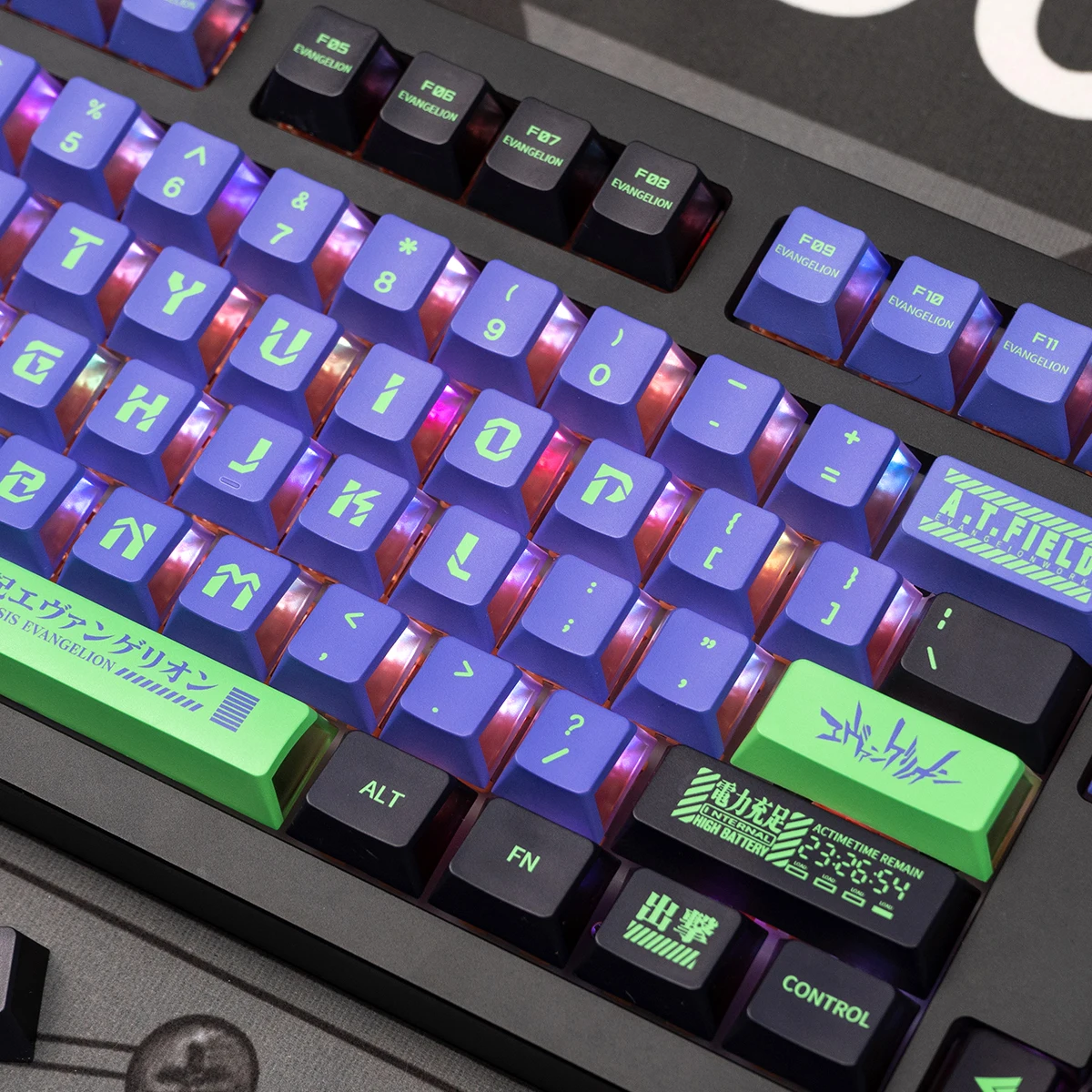 GMK Clones EVA 시리즈 PBT 키 캡 체리 프로파일 염료 하위 키 캡 MX 기계식 키보드 용 키 캡을 통한 측면 조명