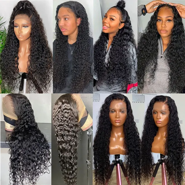 28 30 Inch Deep Wave Lace Front Wig 100% Remy Human Hair Lace Wigs Transparent Deep Curly Human Hair Wig HD 5X5 Lace Clsoure Wig Water Wave Lace Wig