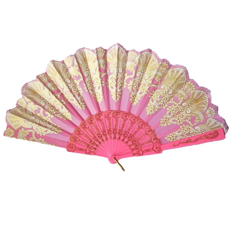 Vintage Folding Fan Dance Hand Held Spanish Style Luxury Wedding Fan Women Home Party Decoration Photography Props