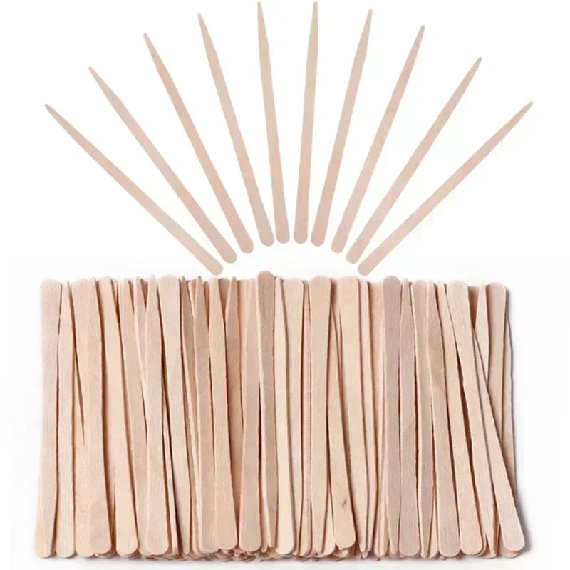 100pcs Disposable Wooden Waxing Stick Wax Bean Wiping Wax Tool Disposable Hair Removal Beauty Body Beauty Tool Uñas Nail Charms 5