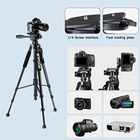 55” 140CM Travel Digital Camera Tripod Professional  Aluminum Tall Phone Stand With Quick Plates Mount Pan Head For DSLR SLR - Image 3