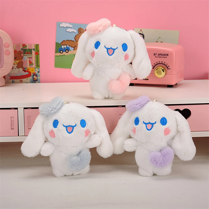 

Милый плюшевый кролик из мультфильма аниме, плюшевая кукла в стиле Cinnamoroll, плюшевая кукла, плюшевая кукла, брелок для ключей, детский подарок на день рождения, аксессуары для сумки