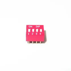 10PCS Slide Type Red Toggle Switch Module, 2.54mm Pitch, Multi - Bit Position Options (4Way)