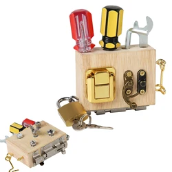 Montessori brinquedo com parafuso motorista placa de madeira haste habilidades básicas educacional brinquedo sensorial para 3 anos de idade crianças