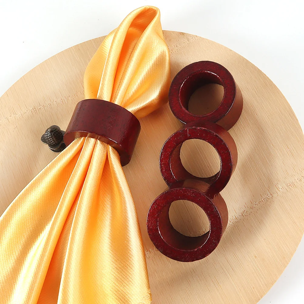 

12pcs Wooden Napkin Buckles Napkin Rings Wooden Napkin Holder for Dinning Table