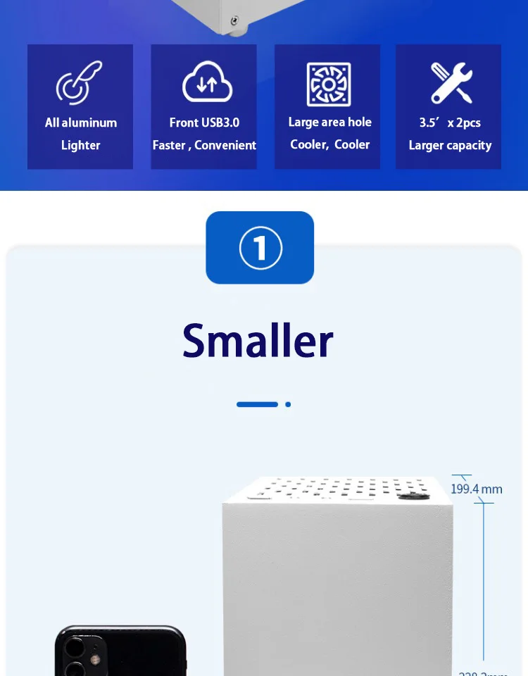 Flex, Q4, Home Nas, Chassi em Alumínio, 3.5 ', X2, 2.5', 75mm