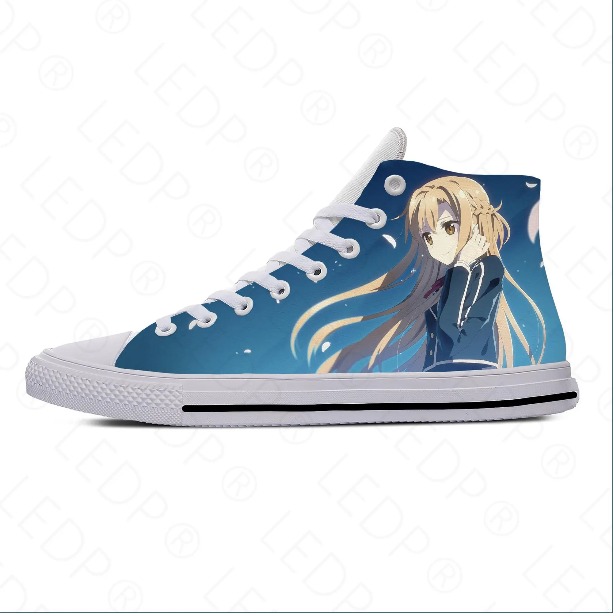 Japanese Anime Manga Sword Art Online Yuuki Asuna Casual Cloth Shoes High  Top Lightweight Breathable 3D Print Men Women Sneakers - AliExpress